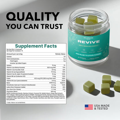 Balmbare Hair Revive Gummies for GLP-1 Weight Loss Hair Support